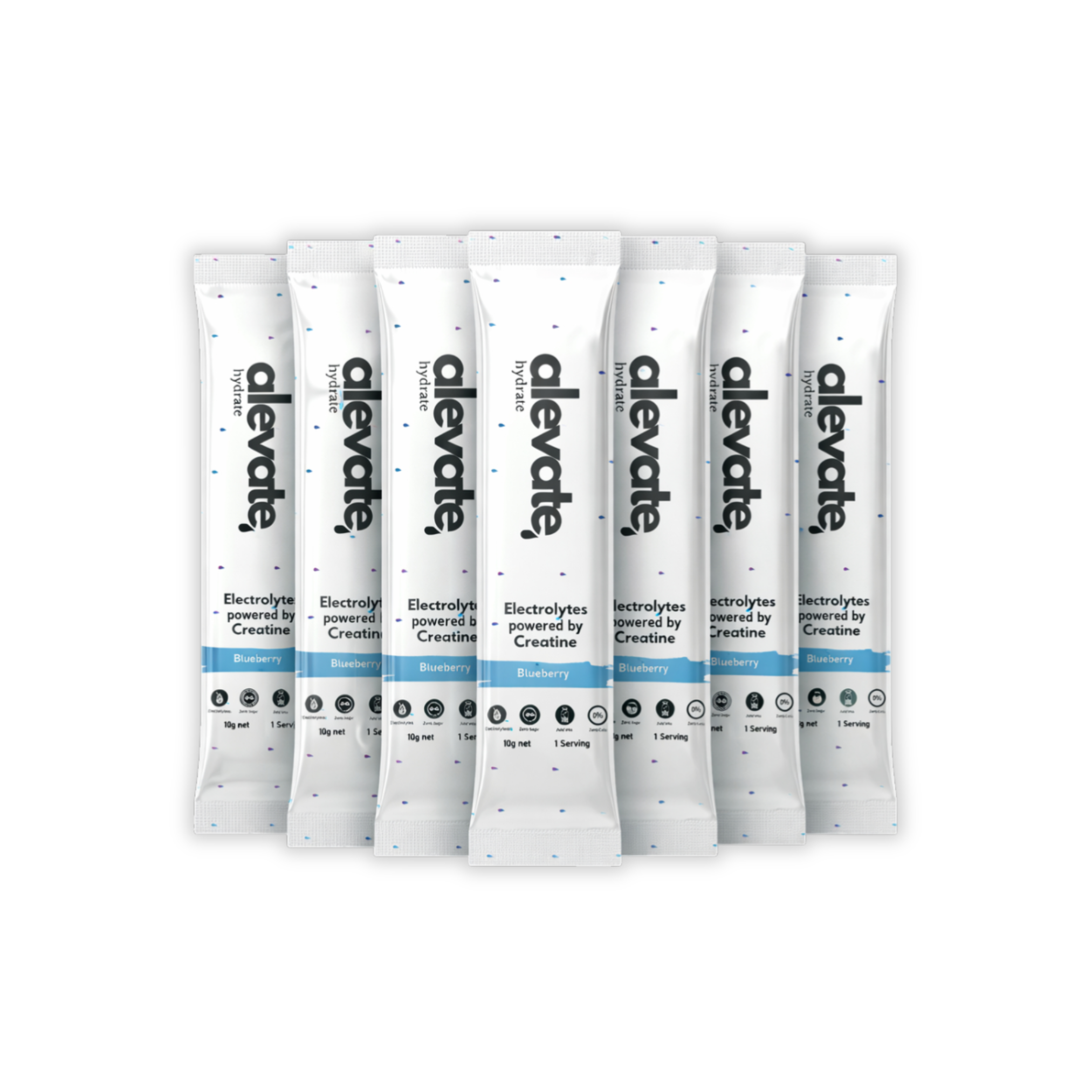 Alevate Hydrate Electrolyte & Creatine Drink Mix – Blueberry – 7 Day Sample Pack